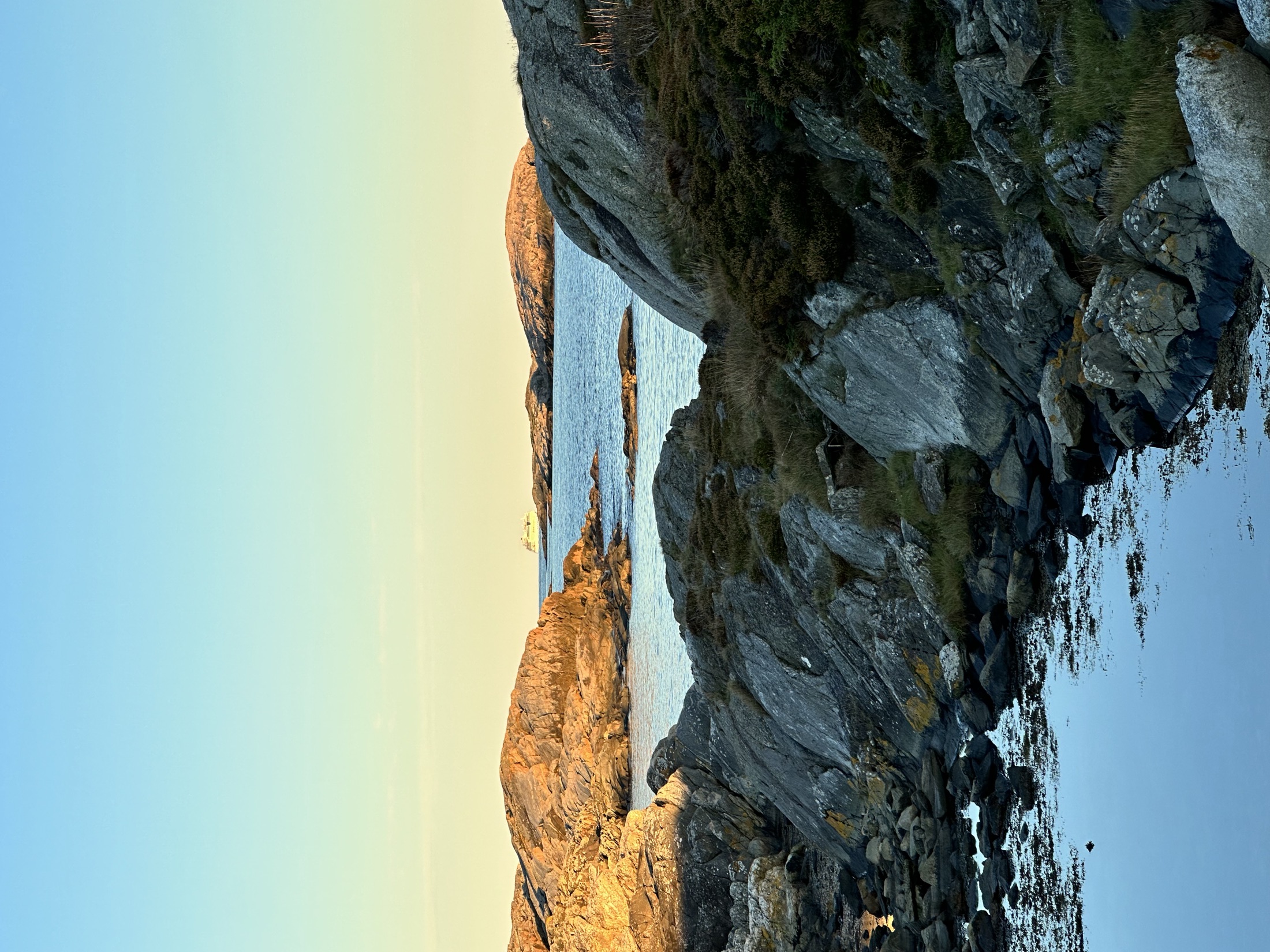 Granite coast in evening light